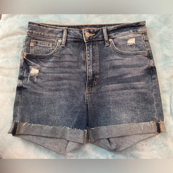 Just USA Blue Jean Shorts Distressed High-Waisted - Picture 1 of 7
